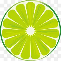绿色切开的柠檬片图