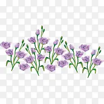 浪漫水彩紫色春花