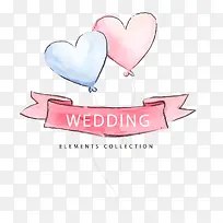 卡通结婚婚礼标签设计