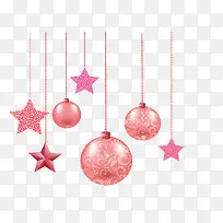 粉红色圣诞节挂饰
