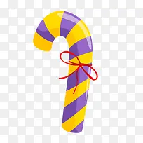 紫色黄色条纹拐棍棒棒糖