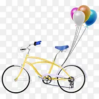 手绘自行车气球装饰图案