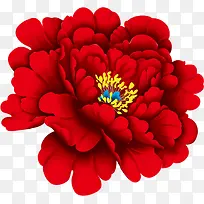手绘创意合成红色的海棠花