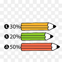 彩色卡通铅笔矢量图