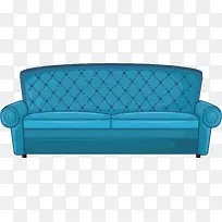 卡通蓝色双人沙发家具装饰