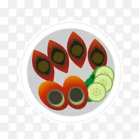 矢量美食黄瓜皮蛋拼盘