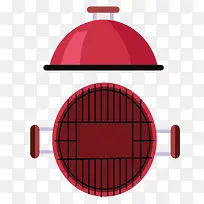 红色烧烤架春游烧烤设计素材