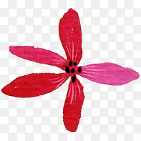 鲜艳红色五瓣花朵设计