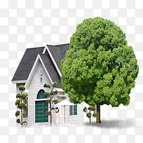 树木房子素材