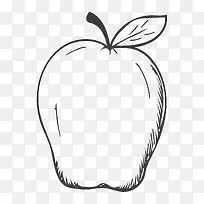 线描苹果