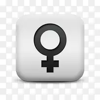 磨砂白广场图标符号形状女性符号