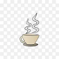 手绘简约茶杯热茶
