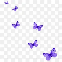 紫色蝴蝶漂浮素材