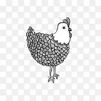 创意设计黑白母鸡