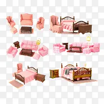 粉色家具免扣素材