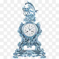 蓝色古董钟表