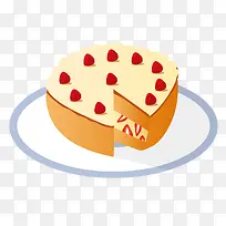 芝士奶油圆形手绘蛋糕草莓手绘蛋