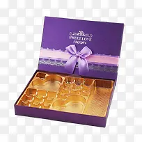 紫色蝴蝶结巧克力包装盒