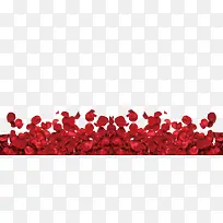 一堆精美的红色花瓣免抠图