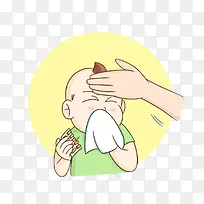 小孩感冒儿童生病吃药打针发烧咳