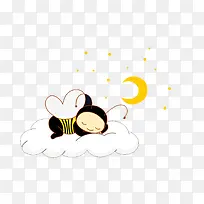 在云朵上睡觉的蜜蜂