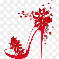 红色花朵鞋