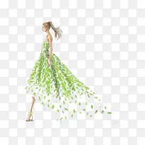 绿色创意裙子