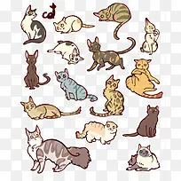 矢量各种小猫