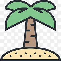 卡通可爱椰子树