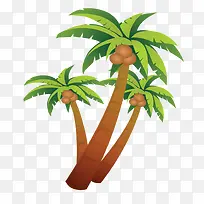 棕色卡通椰子树装饰图案