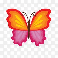 一只扁平化的鲜艳的蝴蝶