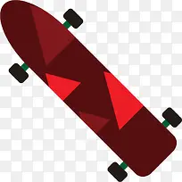 红色格子花纹滑板