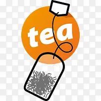 手绘茶包矢量图