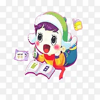 可爱小孩卡通插图