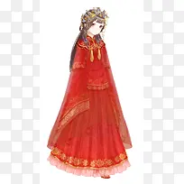 红鸾喜凤红衣 染绝色红妆 古代手绘美女p