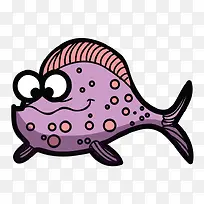 紫色丑鱼鱼类海洋生物超萌卡通手
