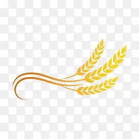 金色弯曲麦穗标志