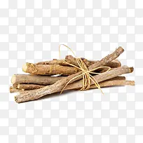 黄色小绳子捆绑甘草根