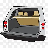 小空间矢量卡通后备箱