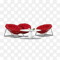 现代简欧红色沙发