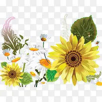 淡黄色花朵装饰图案