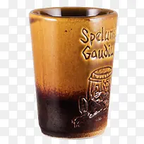 棕色土陶陶瓷酒杯