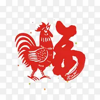 2017鸡年红色剪纸