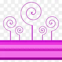 手绘紫色条纹棒棒糖图案