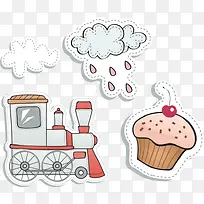 小车玩具下雨云朵蛋糕