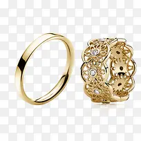 花纹装饰金色戒指