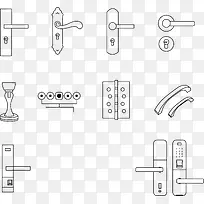 门锁智能锁小图标矢量