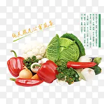 清新有机蔬菜宣传海报