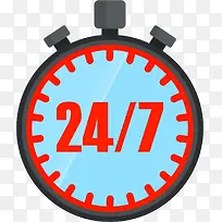 手绘24小时服务图标设计