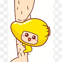 卡通手绘可爱的芒果小儿